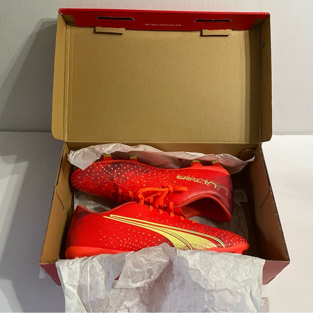Puma, Men Size 11, Ultra Play FG/AG, Coral-Fizzy, Light-Black - Picture 5 of 14